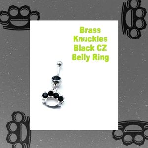 5/$10 | Black CZ Brass Knuckles Belly Ring